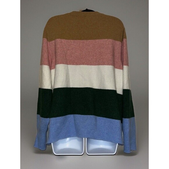 J.Crew 2X Womens Sweater Striped Extra Soft Stretch Lightweight Crew Neck Color - Picture 2 of 15